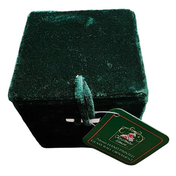 Vintage Holiday Christmas Reindeer Hand Inside-Painted Blown Glass Ornament Box - Picture 5 of 9